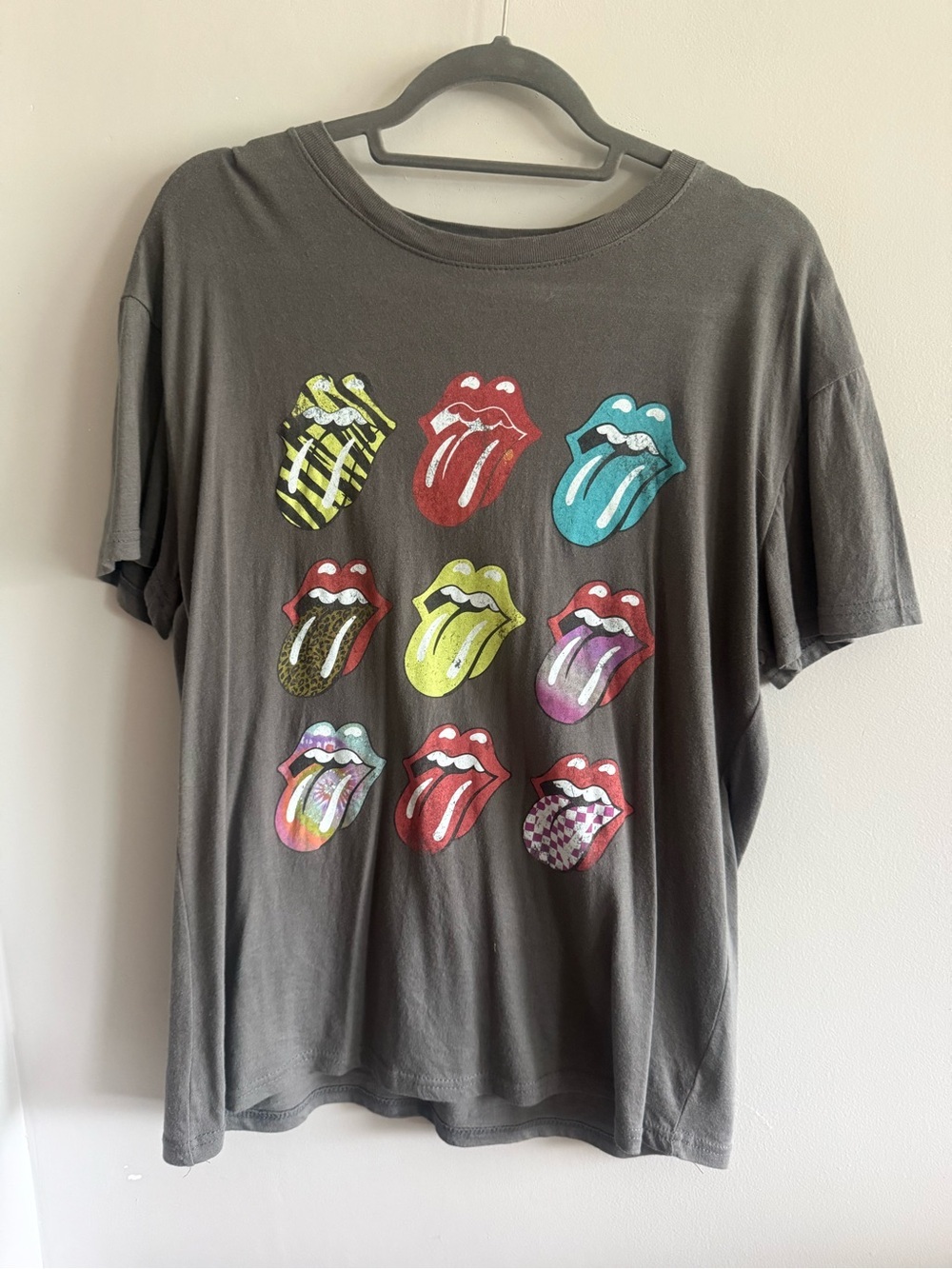The Rolling Stones Multicolor Tongue Logo Graphic T-Shirt Size Large